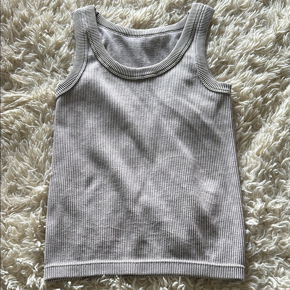 Women’s Gray Ribbed Tank Top, NWOT, size L/XL